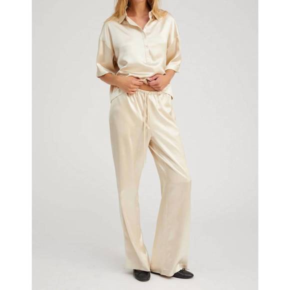 NEW SPRWMN kauai silk pants in champagne - Picture 1 of 4